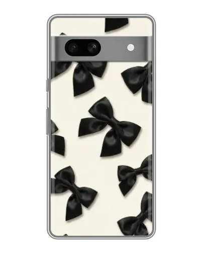 Чехол для Google Pixel 7A с картинкой «Черные бантики»