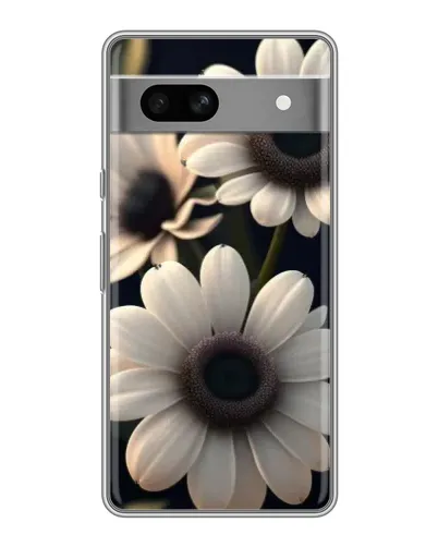 Чехол для Google Pixel 7A с картинкой «Белые маргаритки макро»