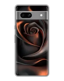 Чехол для Google Pixel 7A с картинкой «Шелковая черная роза»