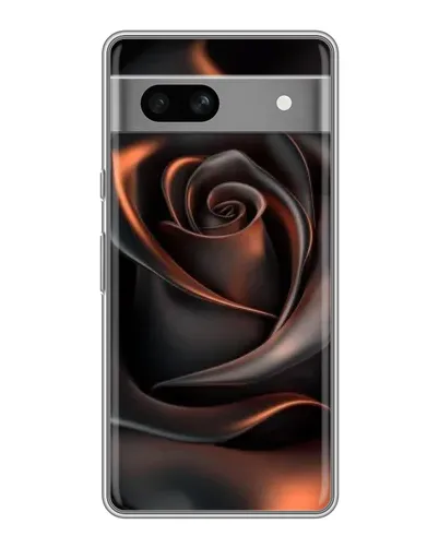 Чехол для Google Pixel 7A с картинкой «Шелковая черная роза»