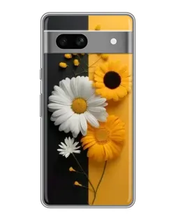 Чехол для Google Pixel 7A с картинкой «Подсолнух и ромашка»