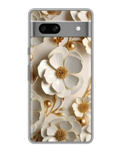 Чехол для Google Pixel 7A с картинкой «Белие бумажние  цвети»