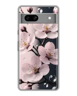 Чехол для Google Pixel 7A с картинкой «Нежная сакура и капли»