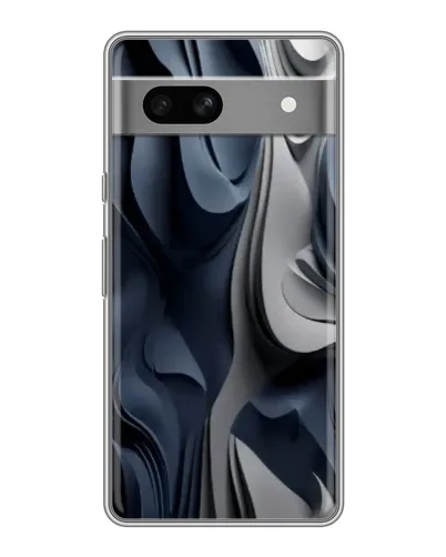 Чехол для Google Pixel 7A с картинкой «Объемные синие складки»