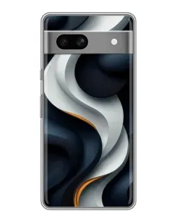 Чехол для Google Pixel 7A с картинкой «Объемные черно-белые ленты»