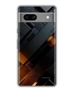 Чехол для Google Pixel 7A с картинкой «Черные геометрические блоки»