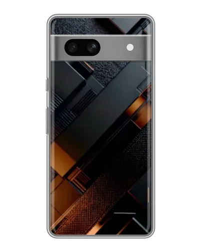 Чехол для Google Pixel 7A с картинкой «Черные геометрические блоки»
