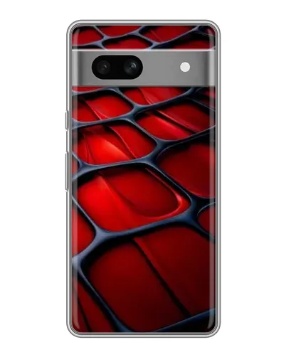 Чехол для Google Pixel 7A с картинкой «Красная глянцевая сетка»