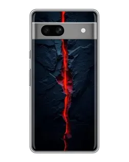 Чехол для Google Pixel 7A с картинкой «Kрасная лавовая трещина»