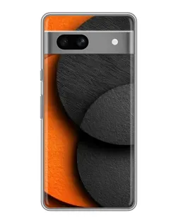 Чехол для Google Pixel 7A с картинкой «Геометрия оранжевых кругов»