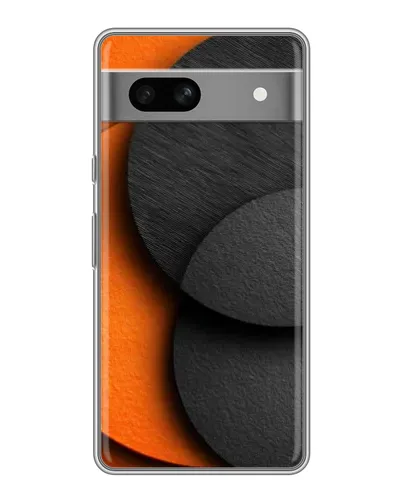 Чехол для Google Pixel 7A с картинкой «Геометрия оранжевых кругов»