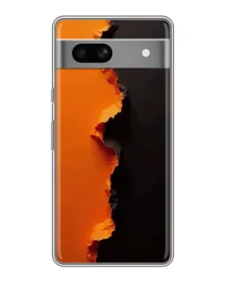 Чехол для Google Pixel 7A с картинкой «Оранжевый разлом»