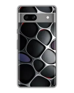 Чехол для Google Pixel 7A с картинкой «Объемная темная решетка»