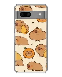 Чехол для Google Pixel 7A с картинкой «Капибары с апельсинами»