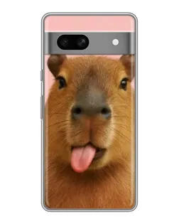 Чехол для Google Pixel 7A с картинкой «Капибара с языком»