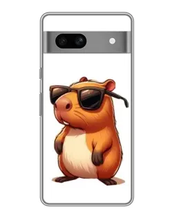 Чехол для Google Pixel 7A с картинкой «Капибара в очках»