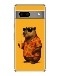 Чехол для Google Pixel 7A с картинкой «Капибара на отдыхе»
