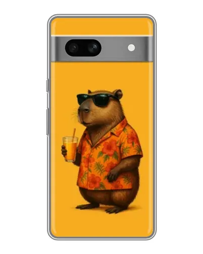 Чехол для Google Pixel 7A с картинкой «Капибара на отдыхе»