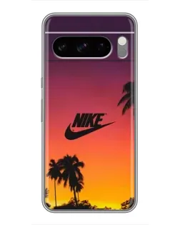 Чехол для Google Pixel 8 Pro с картинкой «Nike на закате солнца»