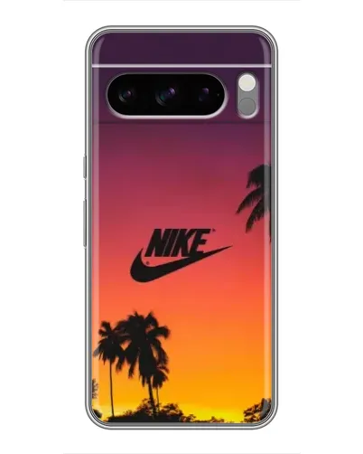 Чехол для Google Pixel 8 Pro с картинкой «Nike на закате солнца»