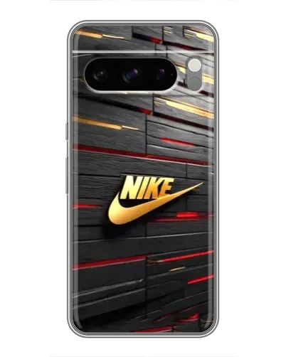 Чехол для Google Pixel 8 Pro с картинкой «Золотой Nike на металле»