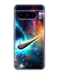 Чехол для Google Pixel 8 Pro с картинкой «Космический Nike Swoosh»