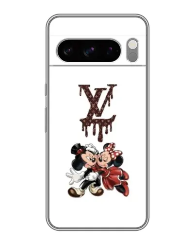 Чехол для Google Pixel 8 Pro с картинкой «LV и Микки Маус»