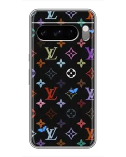 Чехол для Google Pixel 8 Pro с картинкой «Цветная монограмма LV»