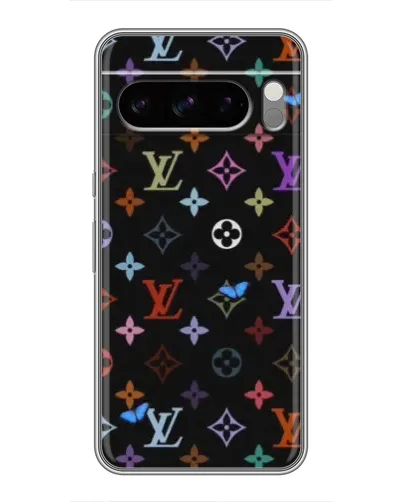 Чехол для Google Pixel 8 Pro с картинкой «Цветная монограмма LV»
