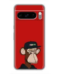 Чехол для Google Pixel 8 Pro с картинкой «Bored Ape — красный фон»