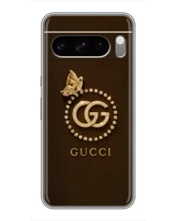 Чехол для Google Pixel 8 Pro с картинкой «Gucci — золотая бабочка»