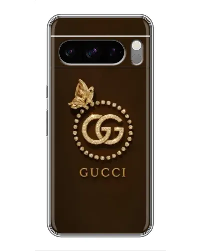 Чехол для Google Pixel 8 Pro с картинкой «Gucci — золотая бабочка»