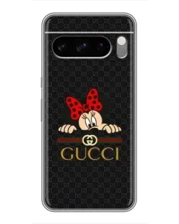 Чехол для Google Pixel 8 Pro с картинкой «Минни Маус Gucci — черный»
