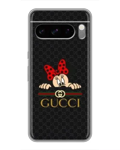 Чехол для Google Pixel 8 Pro с картинкой «Минни Маус Gucci — черный»