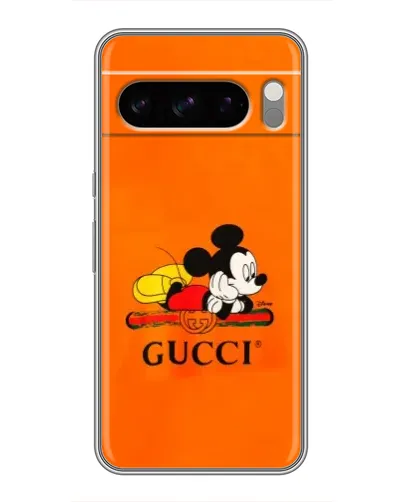 Чехол для Google Pixel 8 Pro с картинкой «Микки Маус Gucci — оранж»