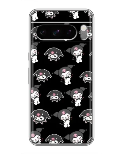 Чехол для Google Pixel 8 Pro с картинкой «Черный паттерн Kuromi»
