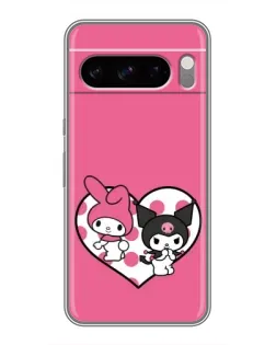 Чехол для Google Pixel 8 Pro с картинкой «Kuromi и My Melody»