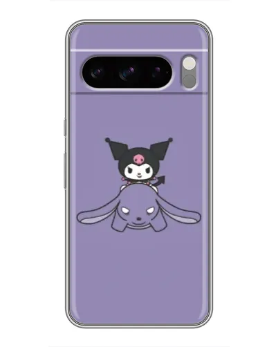 Чехол для Google Pixel 8 Pro с картинкой «Kuromi на лиловом фоне»