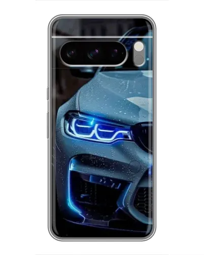 Чехол для Google Pixel 8 Pro с картинкой «Взгляд BMW с синими фарами»