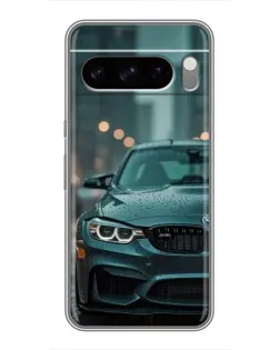 Чехол для Google Pixel 8 Pro с картинкой «BMW в огнях города»