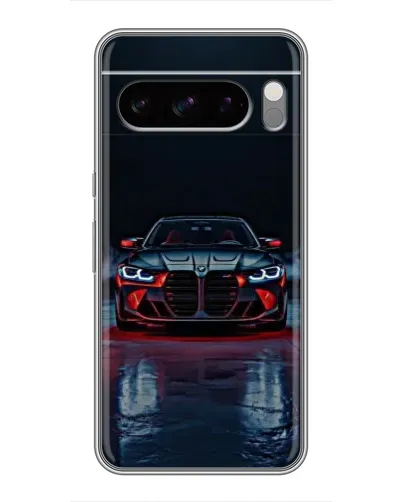 Чехол для Google Pixel 8 Pro с картинкой «BMW на мокрой дороге»