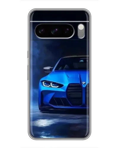Чехол для Google Pixel 8 Pro с картинкой «Голубая BMW M4»