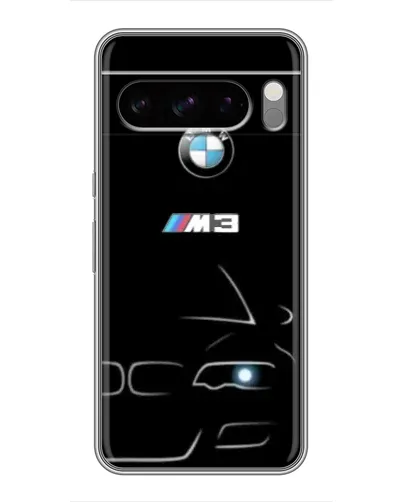 Чехол для Google Pixel 8 Pro с картинкой «Минималистичный принт BMW M3»