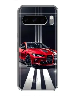 Чехол для Google Pixel 8 Pro с картинкой «Красная BMW на дороге»