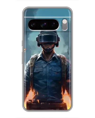 Чехол для Google Pixel 8 Pro с картинкой «PUBG — реалистичный герой»