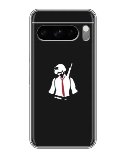 Чехол для Google Pixel 8 Pro с картинкой «PUBG — силуэт воина»