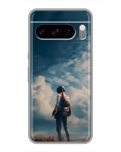 Чехол для Google Pixel 8 Pro с картинкой «Герой PUBG на скале»