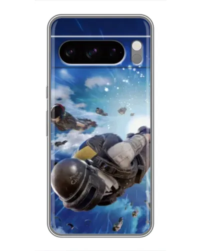 Чехол для Google Pixel 8 Pro с картинкой «Десант PUBG — прыжок»