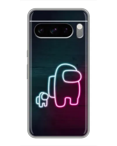 Чехол для Google Pixel 8 Pro с картинкой «Among Us неон-арт»
