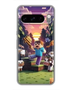 Чехол для Google Pixel 8 Pro с картинкой «Стив на ферме»